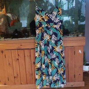 Tropical Print Culotte Jumpsuit